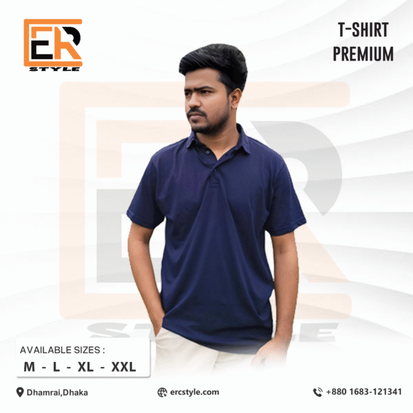 ERC Mens Premium Formal Collar Polo-Solid Color